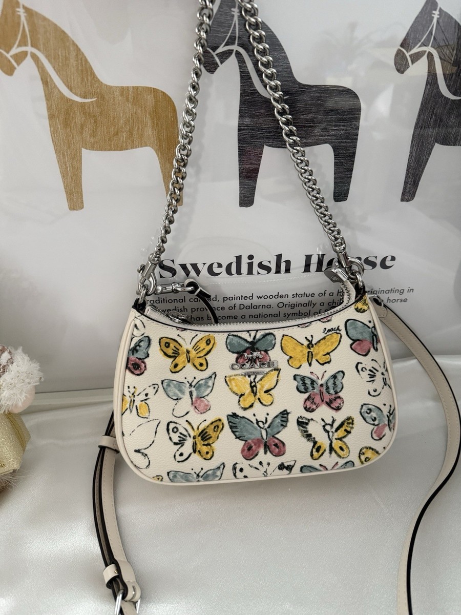 国内即発 COACH バタフライ テリ ミニ クロスボディバッグ CAJ94 NWT Coach Teri Mini Crossbody Bag With Butterfly Print CAJ94