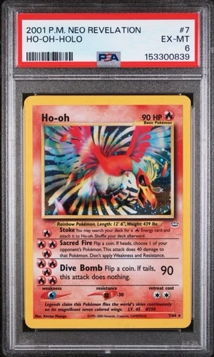 2001 Pokemon Neo Revelation Ho-oh Holo 7 /64 PSA 6 Vintage Holo Rare TCG Cards