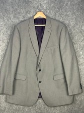 Taylor & Wright Mens Blazer 48R Grey Regular Fit Smart Formal Jacket Polyester