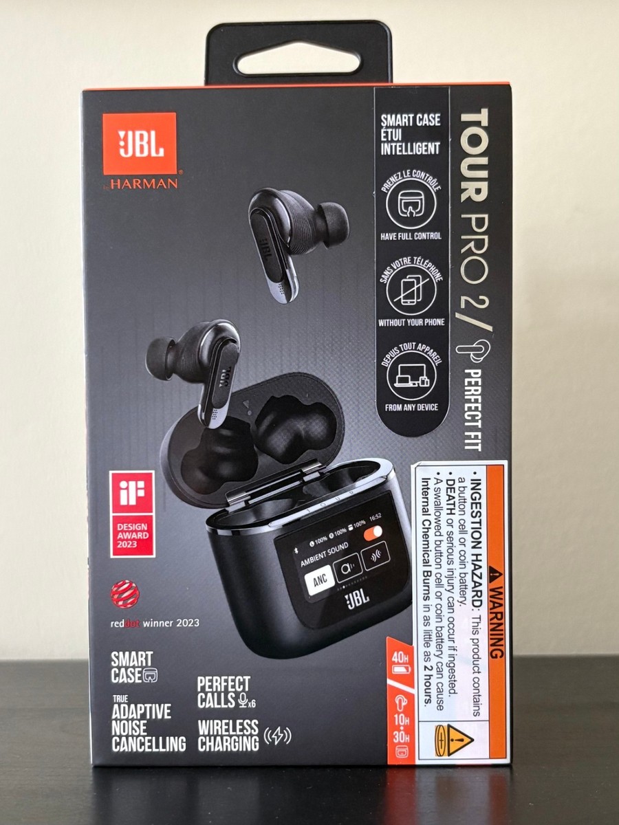 JBL Tour Pro 2 Bluetooth Wireless Earphones - Black for sale
