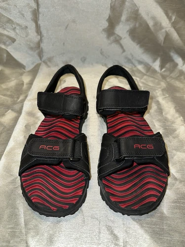 Sandali vintage Nike ACG nero rosso taglia uomo 6 donna 7 5"