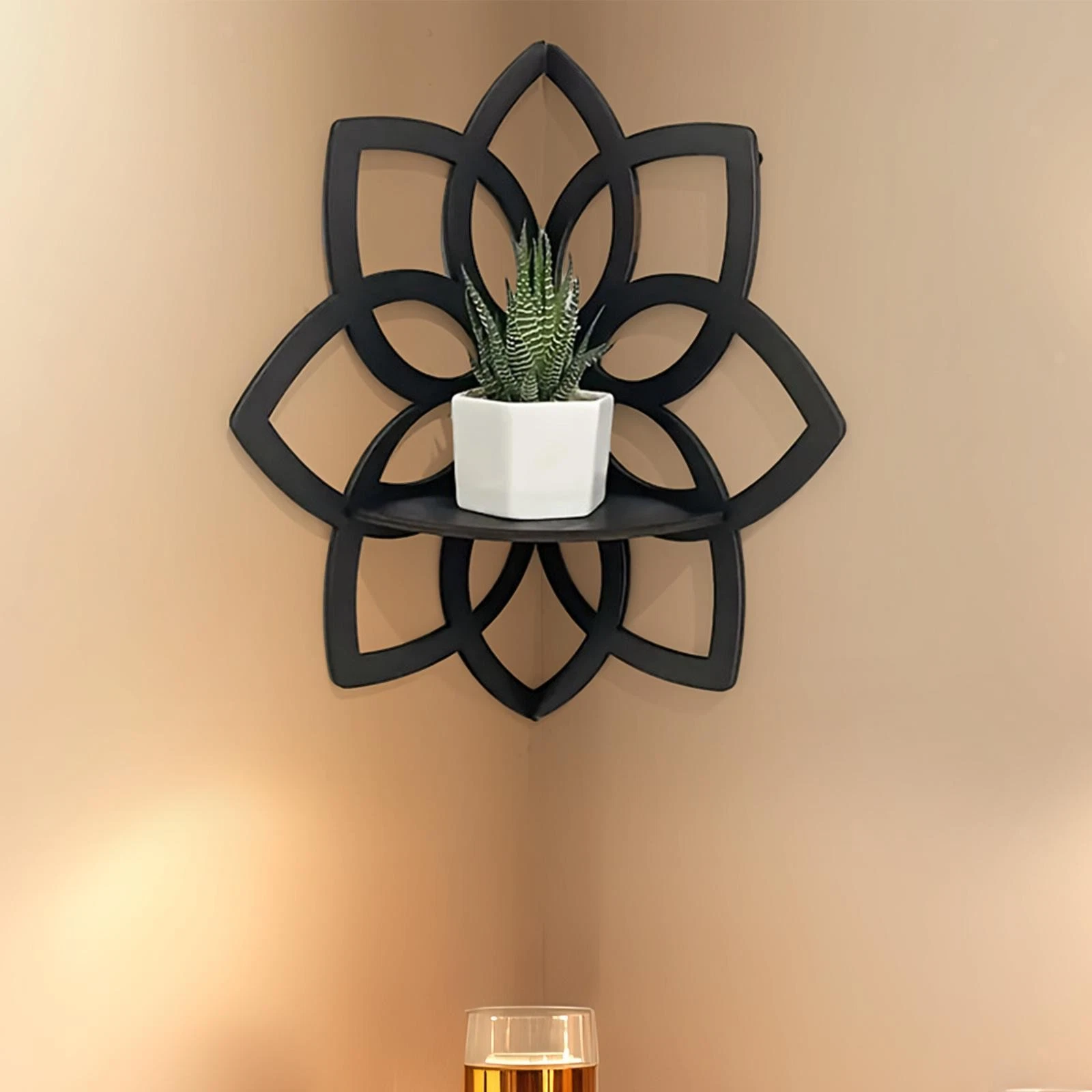 Flower Shape Corner Shelf Wall Corner Shelf Display Shelf Home Decoration Rack