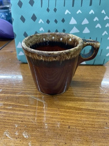 Vintage Hull Pottery Brown Drip Glaze Oven Proof Coffee Mug USA MCM