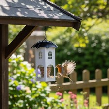 Metal Hexagon Bird Feeder, Hanging Garden Seed Station House