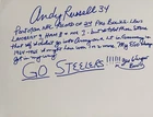 ANDY RUSSELL Signed HANDWRITTEN  MESSAGE…PITTSBURGH STEELERS Legend (d.2024)