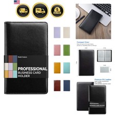 Leather Professional Business Card Book Holde...