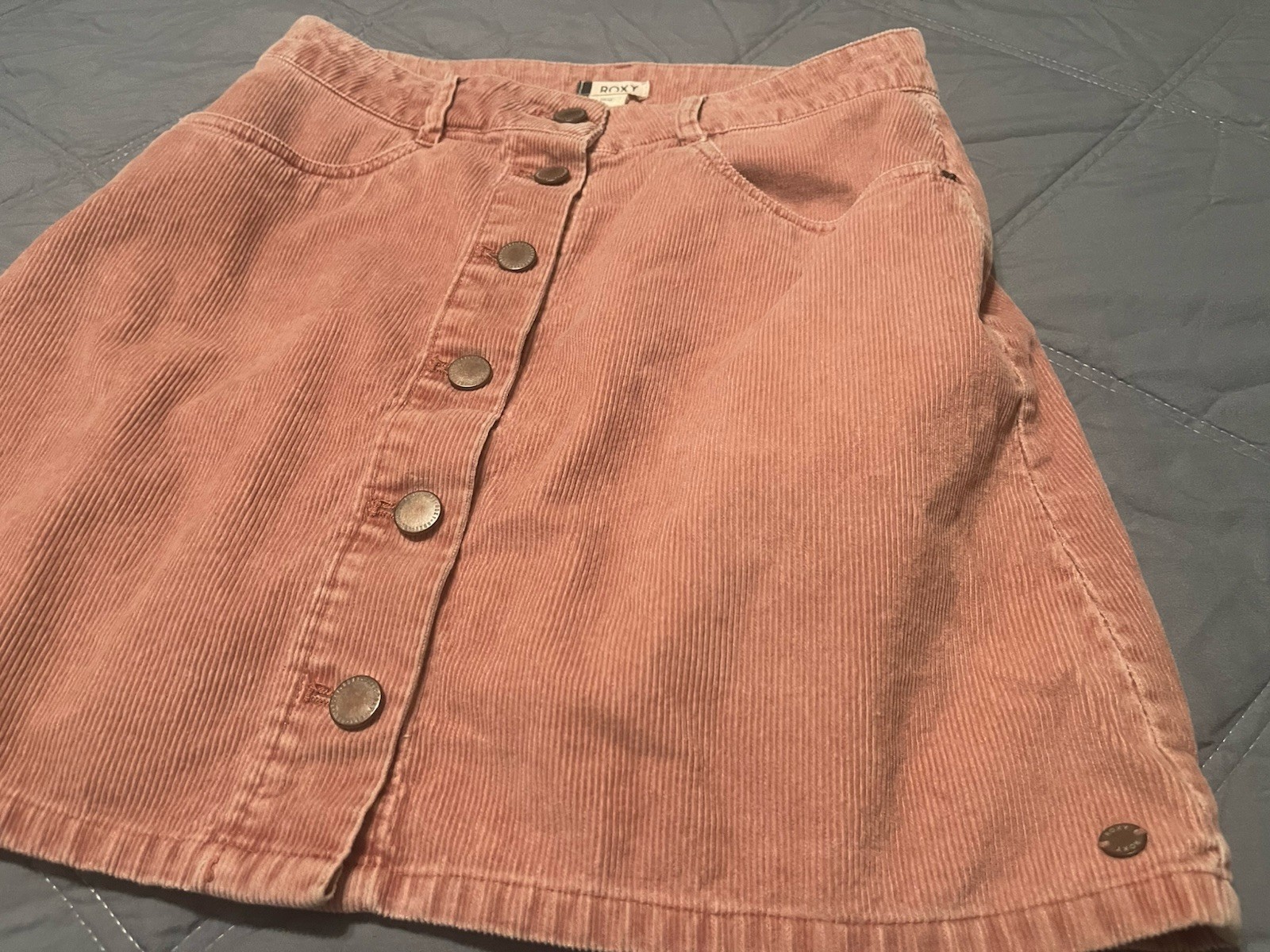 Roxy Women's Pink Solid Cotton Button Fly Corduro… - image 5