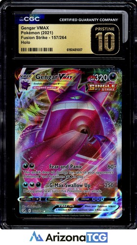 Pokemon 2021 Gengar VMAX 157/264 Holo Fusion Strike PRISTINE CGC 10