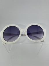 Women  s White Round Frame Sunglasses Retro Unbranded Gradient Lenses