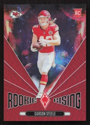 2024 Panini Phoenix Carson Steele Rookie Rising Red #/99 #RR-CSE Card