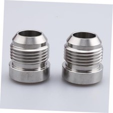 -8 AN Male Weld On Bung Fitting Stainless Steel, Pack of 2 8AN natural,pair