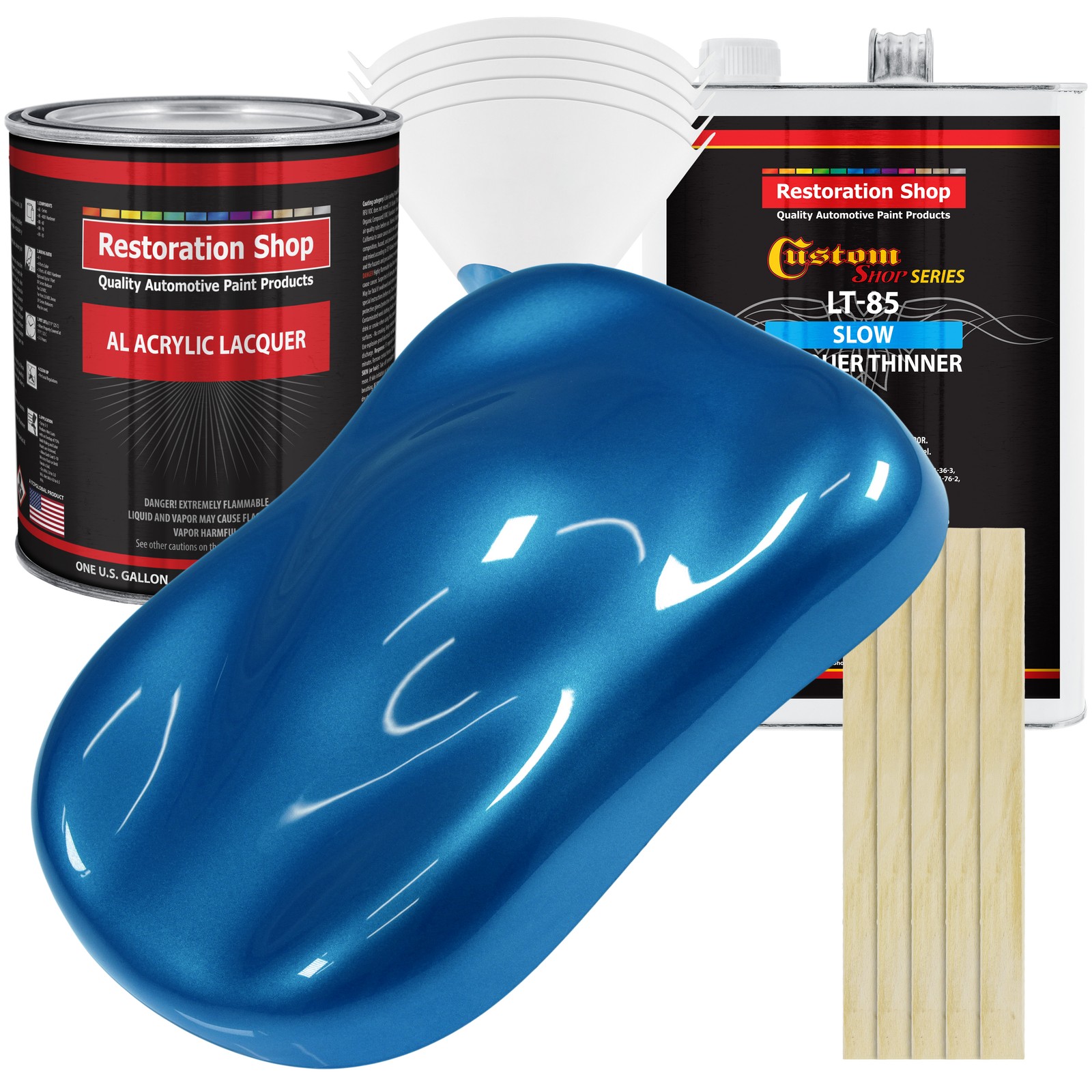 Viper Blue Metallic Acrylic Lacquer Gallon Auto Paint Kit with Slow Thinner