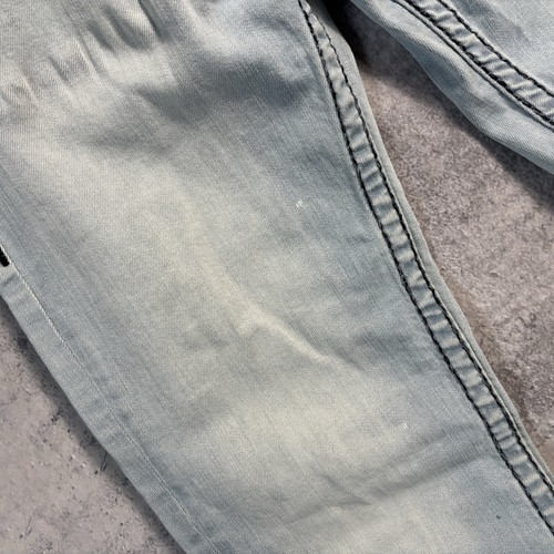 Men's True Religion Skinny Jeans Y2K Size 32 Washed Blue Brand Jeans Streetwear - Picture 20 of 21