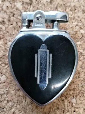 Ronson 1937 Heart Lighter   Art Deco - Not Monogramed  Working!  Rare!