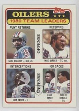 1981 Topps Team Leaders Carl Roaches Mike Barber Jack Tatum Jesse Baker HOF 0p6
