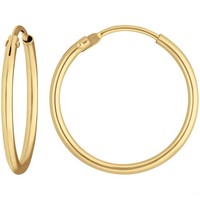 Paar Ohrringe Creolen Rund Schlicht Ohrschmuck Aus 375 Gold Gelbgold 19X1,5Mm