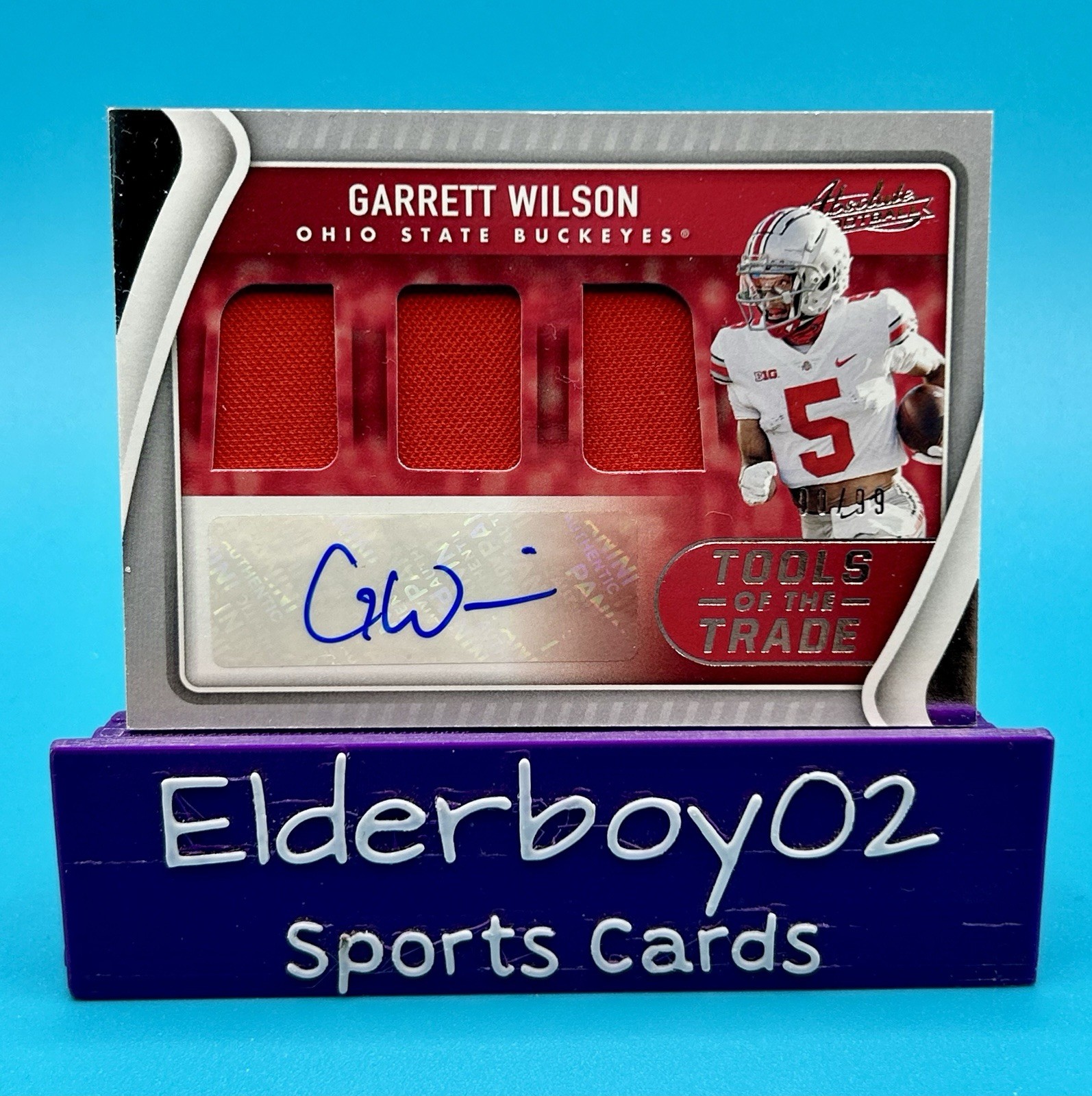 Garrett Wilson Panini Chronicles Draft Picks Absolute Tools of the Trade Triple Jersey Autograph #TTTGWI Base