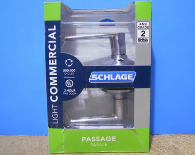 Schlage Passage Elan Door Lever Satin Chrome F10 CSV ELA 626 Light Commercial
