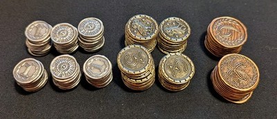 7 Wonders Metal Coins (2x Broken Token Sets)