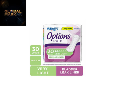 Equate Options Women s Incontinence Pads Very Light, 30 Count