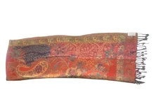 Pashmina Jamawar Shawl Wrap Scarf Cashmere, Silk, Viscose 80” X 27.5”