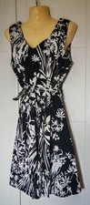 French Vintage Monochrome 50s Style Dress Stetch Rare 18 Summer Party Spring