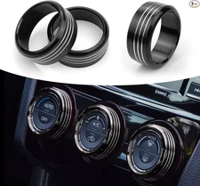 AC Knob Cover Accessory Center Console Switch Volume Temp Control Button Black