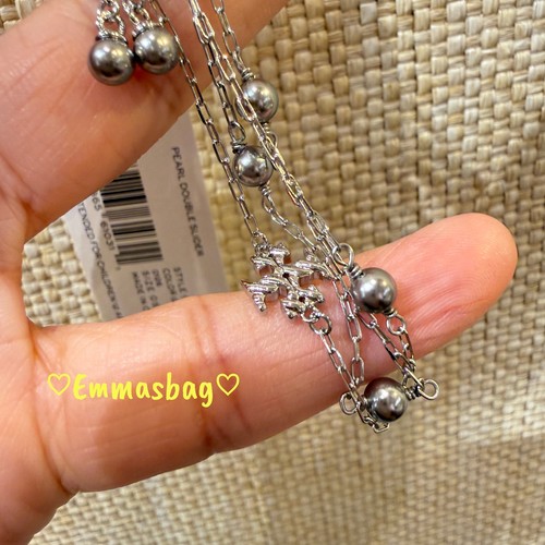Tory Burch Pearl Double Slider 175488 Tory Silver / Gray Pearl $165 - Picture 8 of 17