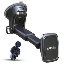 3-in-1 Car Phone Mount Magnetic Dashboard Windshield Air Vent Black, Grey
