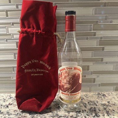 Pappy Van Winkle 20 Year Empty Unrinsed Bottle & Velvet Bag