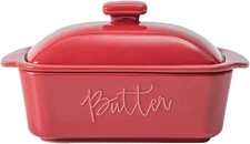 FE Butter Dish, 10 Oz Ceramic Butter Keeper with Water Line, French Butter Dish 