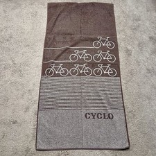 Vtg Cyclo Heritage Original Collection Cotton Towel Made In Poland Bicycle Motif