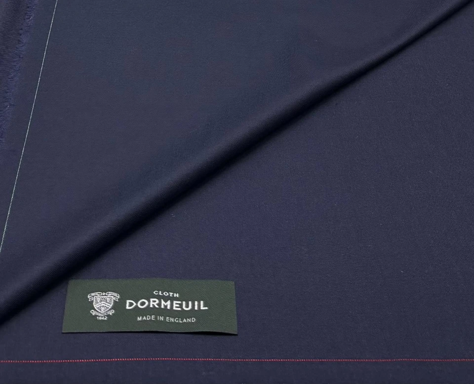 DORMEUIL Navy Solid Plain Fabric All Wool Suiting Jacketing Fabric 3.50m 1.50m 250g