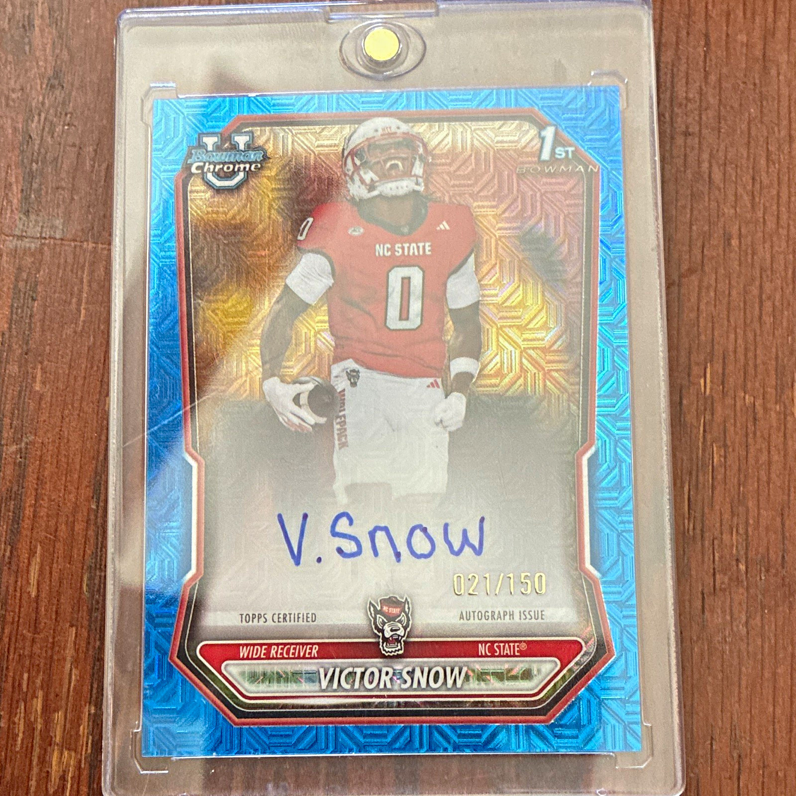 Topps Bowman Football 2026 Victor Snow BCPA-VS 1st Bowman Blue Auto /150