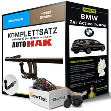 F�r BMW 2er Active Tourer F45 Anh�ngerkupplung abnehmbar +eSatz 13pol 13- kpl.