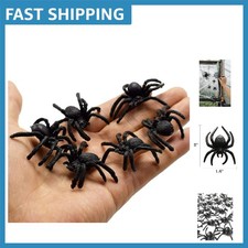 30 Realistic Plastic Spiders - Haunting Halloween Prank Props for Fun Decor