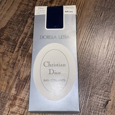 VINTAGE CHRISTIAN DIOR DIORELLA ULTRA TIGHTS 15 DENIER Dark Navy One Size
