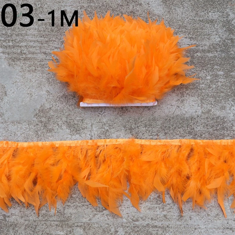 Cinta de recorte esponjosa con flecos de plumas de avestruz de 1 metro hágalo usted mismo decoración artesanal Foto 4 de 4