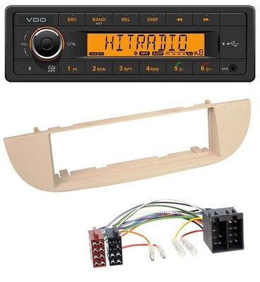 VDO AUX USB Bluetooth MP3 Autoradio für Fiat 500 ab 2007 perlgrau beige