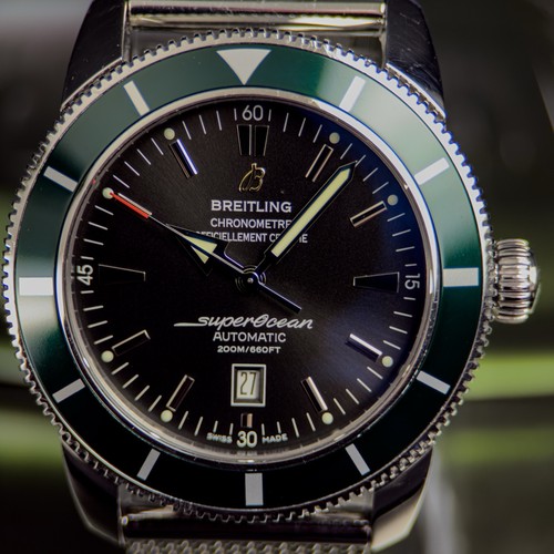 Breitling Heritage A17320 Green Bezel Limited Edition Box & Pa...