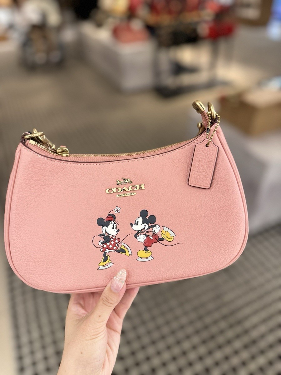 Disney X Coach CM858 Teri Shoulder Bag Ice Skate Motif Blush Multi