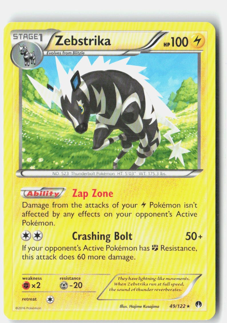 Zebstrika XY - BREAKpoint 49/122 Vintage Pokemon Card Normal