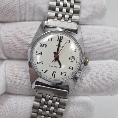 1976 Timex 31mm Sprite Mechanical Wind Up Mens Wrist Watch 24552 Runs