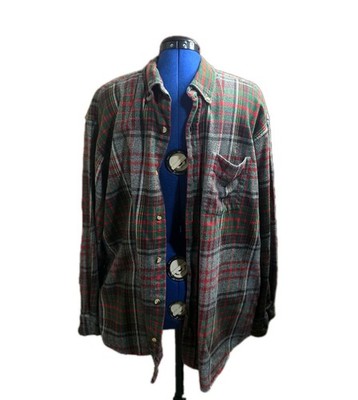 Redhead Long Sleeve Mens Flannel Plaid Shirt Red and Green Size XL Button Up
