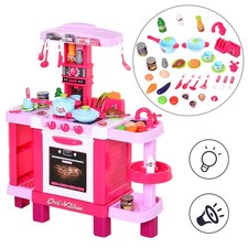 38-Piece Kids Kitchen Play Set with Realistic Lights & Sounds, 3+