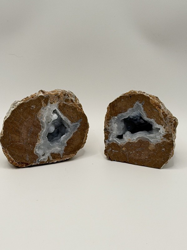Sliced Geode Polished 3” Tall  Display Free Standing - Set Of 2