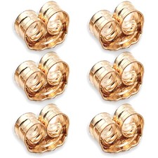 14K Gold Earring Backs - 6 Piece Replacement Yellow Gold Ear Locking for Stud...