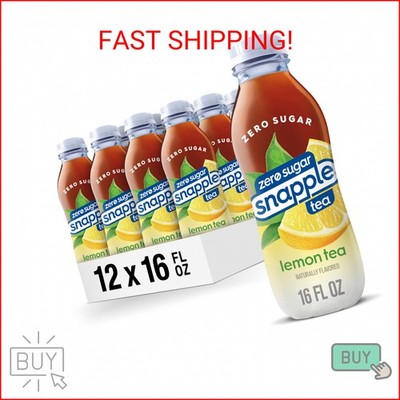 Snapple Zero Sugar Lemon Iced Tea, 16 fl oz, Pack of 12