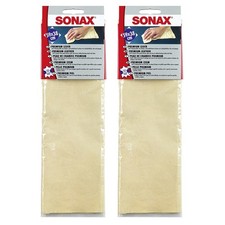 2x SONAX PREMIUMLEDER LEDER NATURLEDER AUTOPFLEGE TUCH FENSTERLEDER TROCKENTUCH