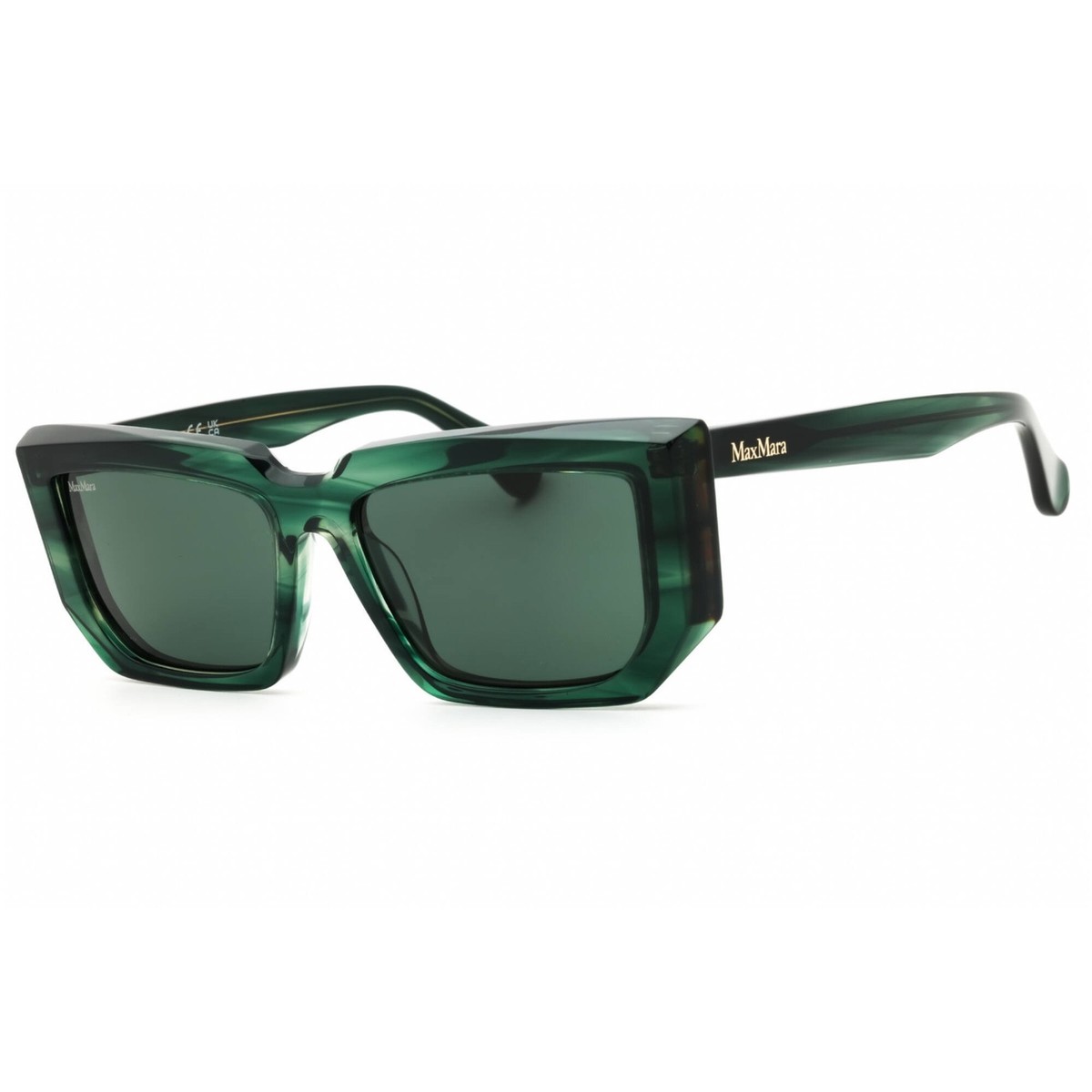 Max Mara Unisex Sunglasses Dark Green Acetate Rectangular 